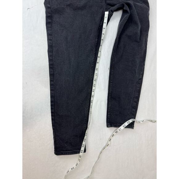 Tapered Jeans Black High Rise Ankle Length Crop Denim Pants - Size 34 * 26 - Picture 4 of 9